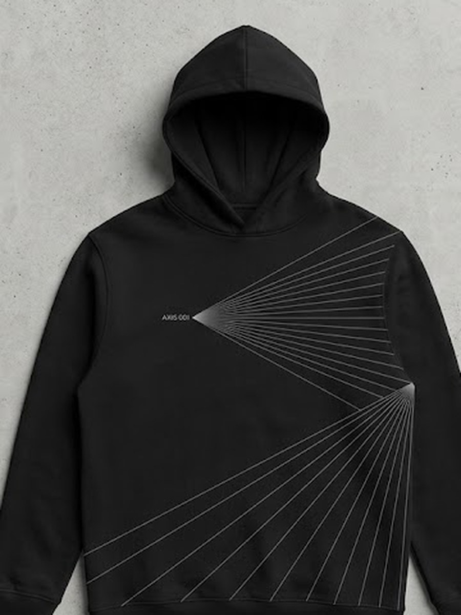 Hoodie Design A — Black — front