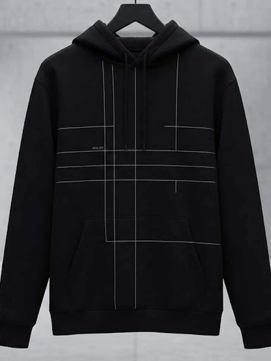 Hoodie Design B — Black — front
