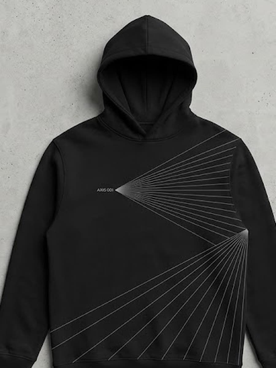 Hoodie Design A — Black — front