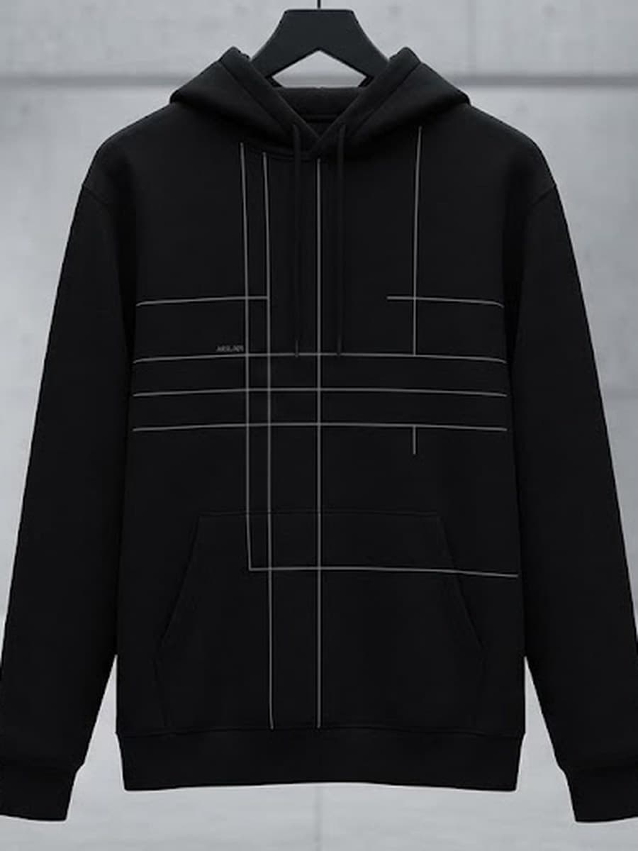 Hoodie Design B — Black — front